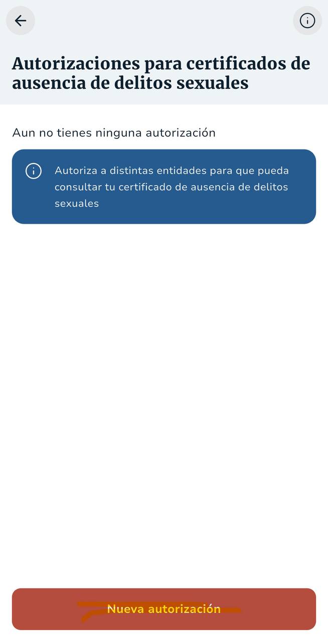 Botón Nueva Autorización