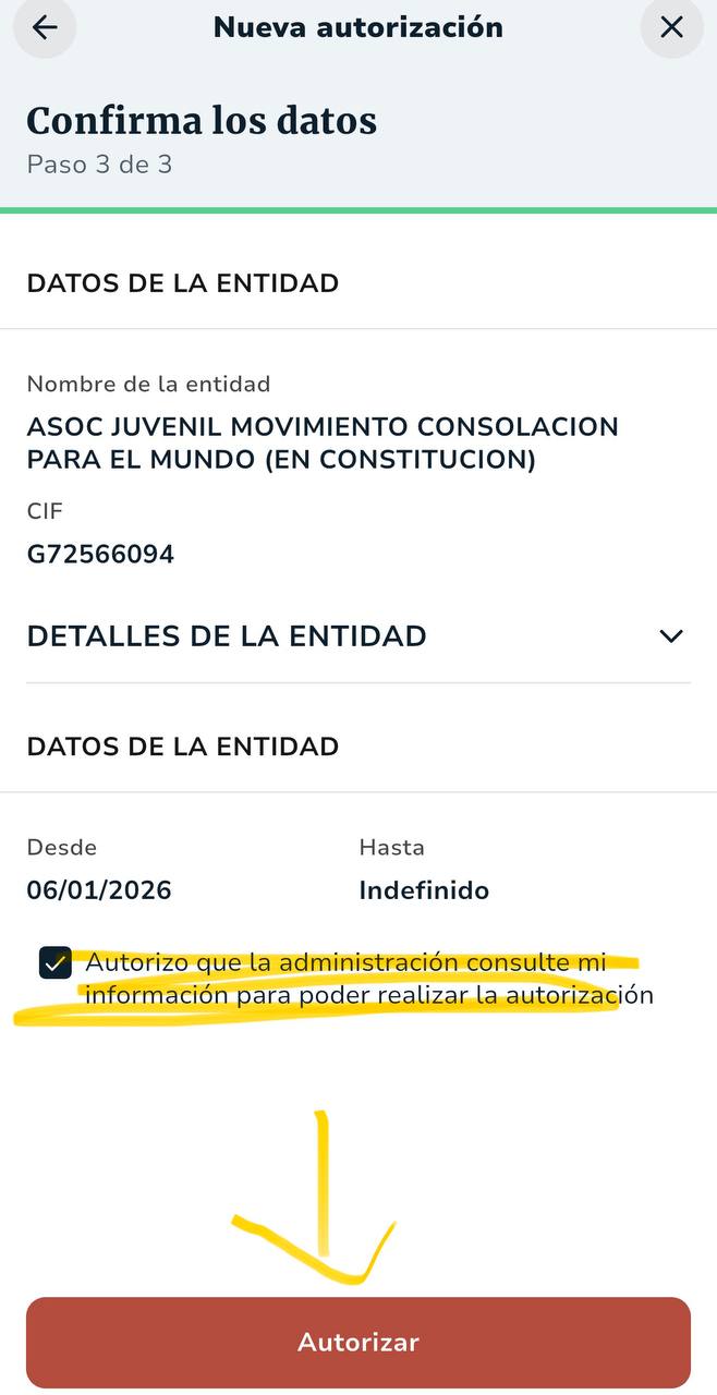 Casilla de autorización